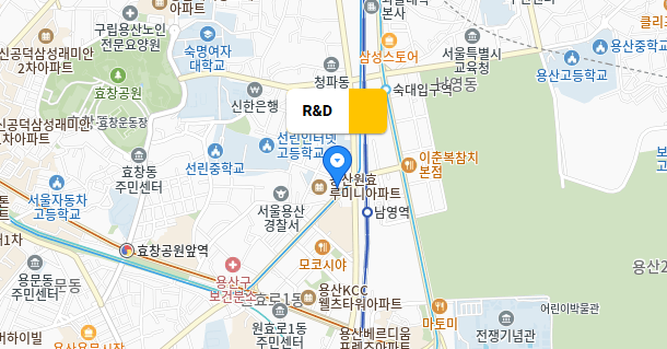 Map showing the R&D location