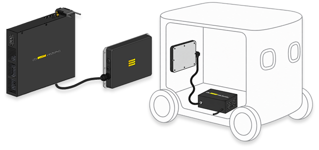 ELYX wireless charger integrated with a mobile robot